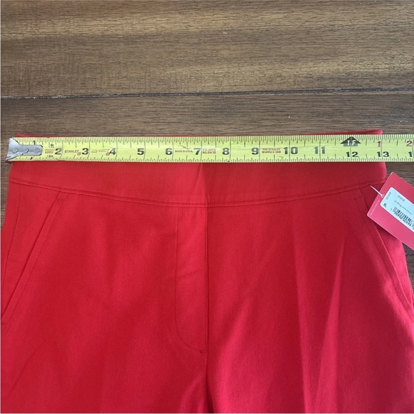 Spanx On The Go Ankle Slim Straight Pants True Red Stretch w Pockets Womens S - Picture 3 of 9